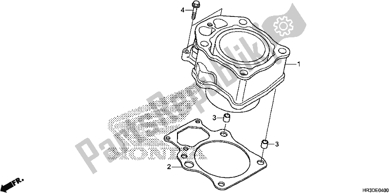 Alle onderdelen voor de Cilinder van de Honda TRX 420 FE1 2020