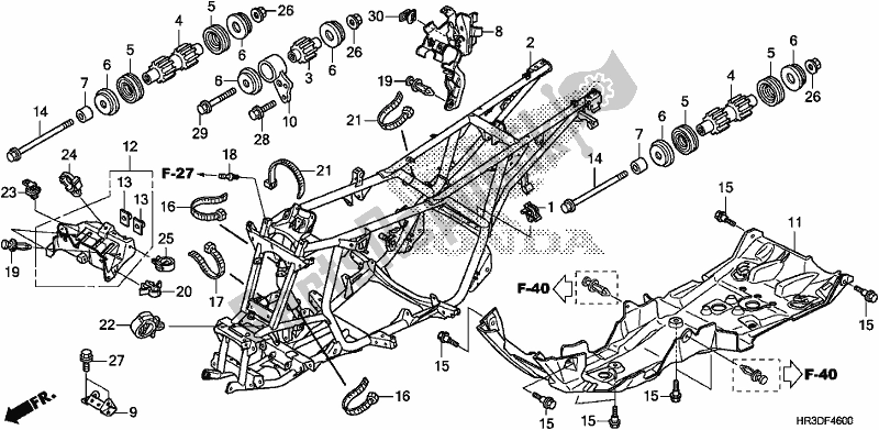 Alle onderdelen voor de Frame Lichaam van de Honda TRX 420 FE1 2020