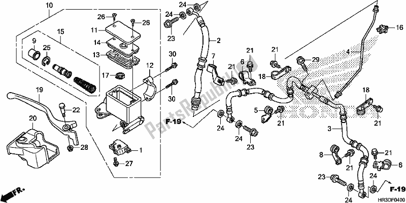 All parts for the Front Brake Master Cylinder of the Honda TRX 420 FE1 2020