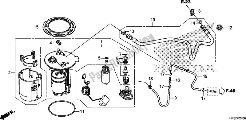 All parts for the Fuel Pump of the Honda TRX 420 FE1 2020