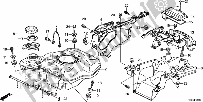 All parts for the Fuel Tank of the Honda TRX 420 FE1 2020