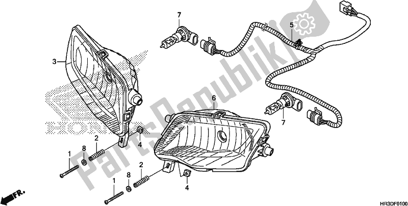 Alle onderdelen voor de Koplamp van de Honda TRX 420 FE1 2020