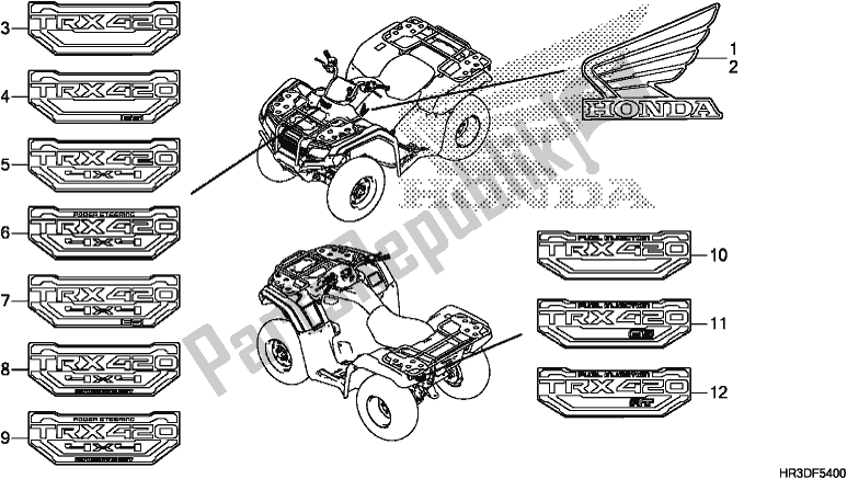 All parts for the Mark of the Honda TRX 420 FE1 2020