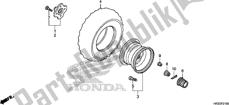 All parts for the Rear Wheel of the Honda TRX 420 FE1 2020