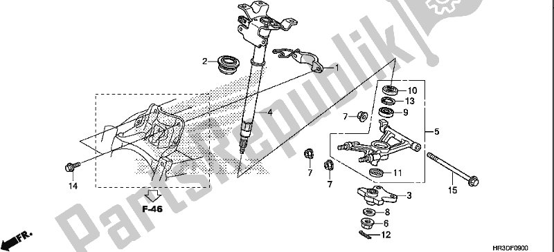 Alle onderdelen voor de Stuuras van de Honda TRX 420 FE1 2020