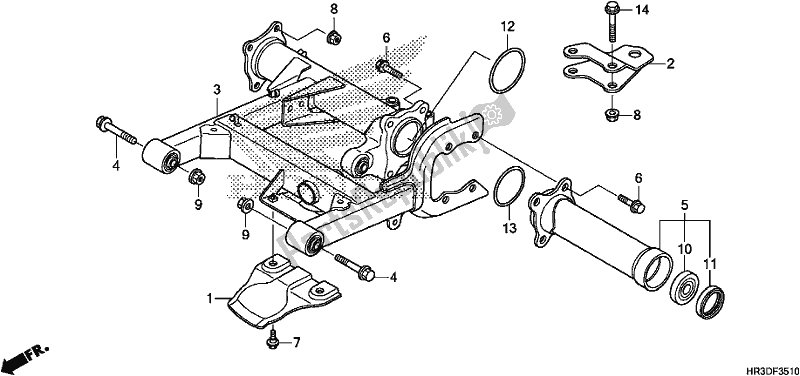 All parts for the Swingarm of the Honda TRX 420 FE1 2020