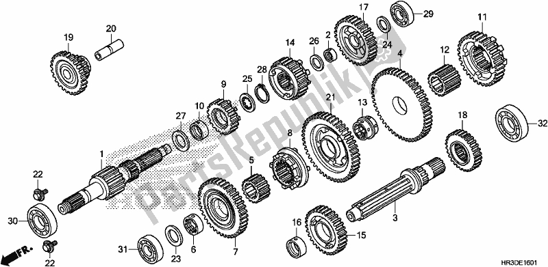 Alle onderdelen voor de Overdragen van de Honda TRX 420 FE1 2020