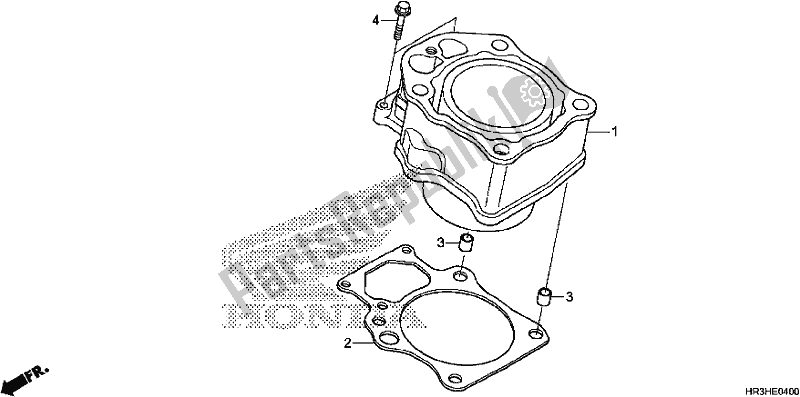All parts for the Cylinder of the Honda TRX 420 FM1 2017