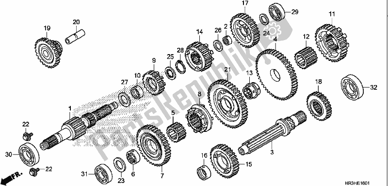 All parts for the Transmission of the Honda TRX 420 FM1 2017
