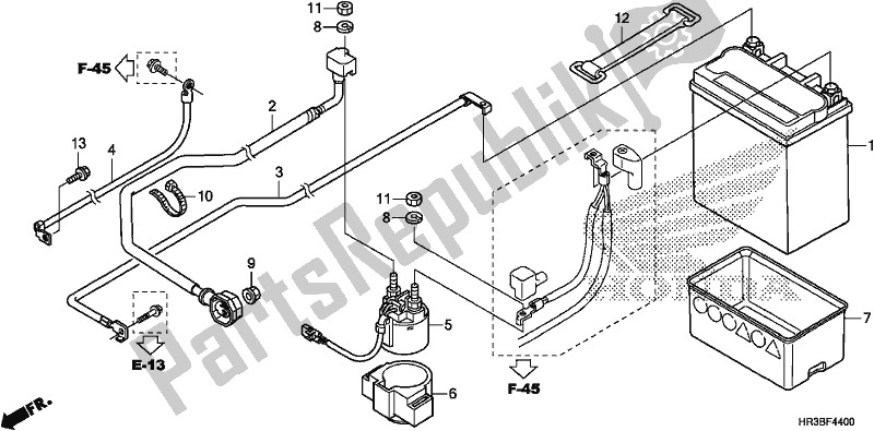 Toutes les pièces pour le Batterie du Honda TRX 420 FM1 2018