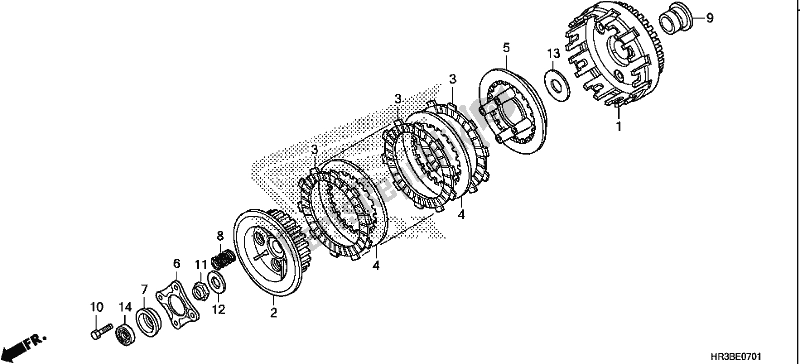 All parts for the Clutch of the Honda TRX 420 FM1 2018