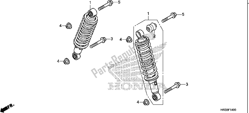 Tutte le parti per il Cuscino Anteriore del Honda TRX 420 FM1 2018