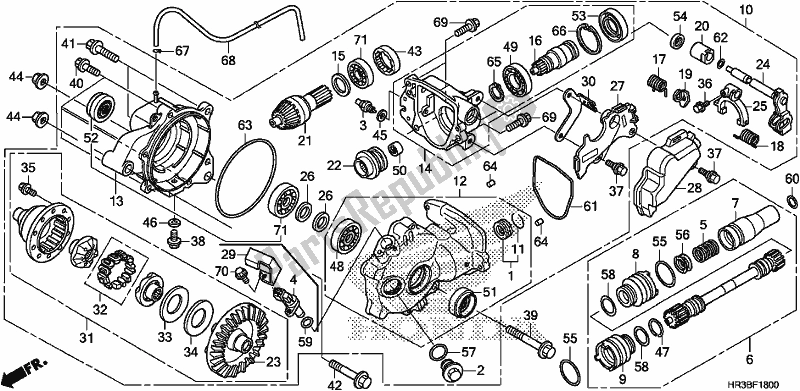 Todas as partes de Engrenagem Final Dianteira do Honda TRX 420 FM1 2018