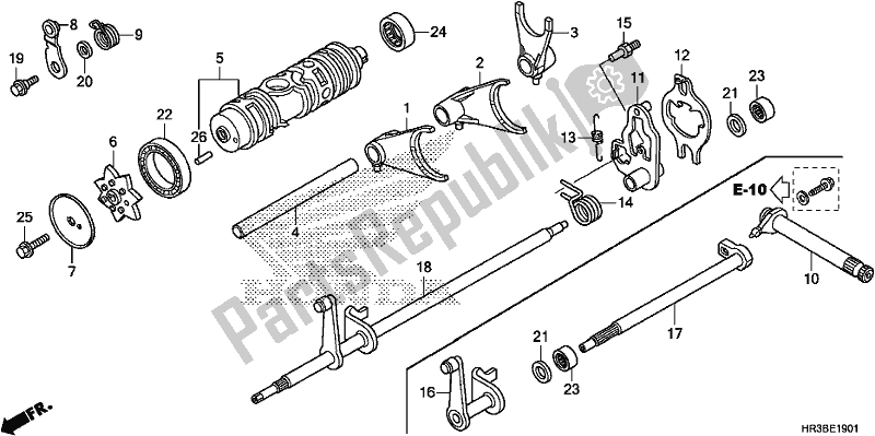 All parts for the Gearshift Fork of the Honda TRX 420 FM1 2018