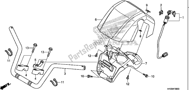 All parts for the Handle Pipe of the Honda TRX 420 FM1 2018