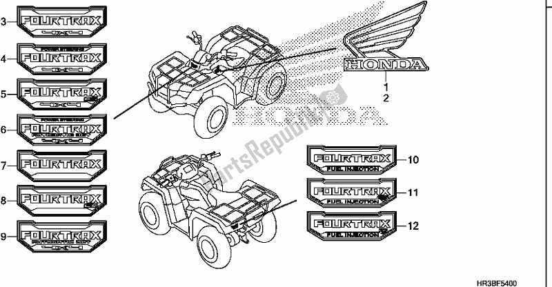 Toutes les pièces pour le Marque / Emblème du Honda TRX 420 FM1 2018