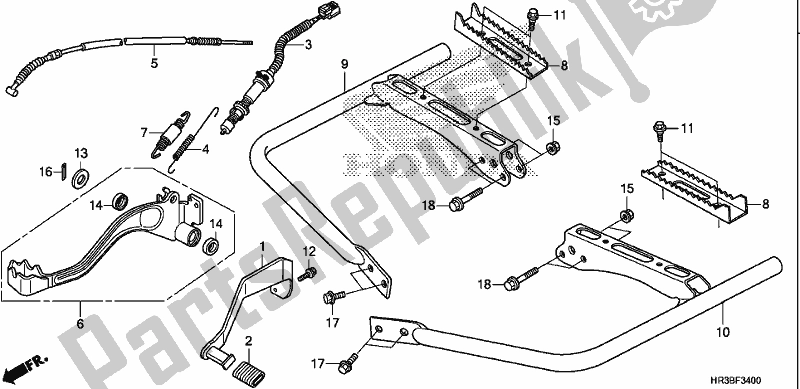 All parts for the Pedal/step of the Honda TRX 420 FM1 2018