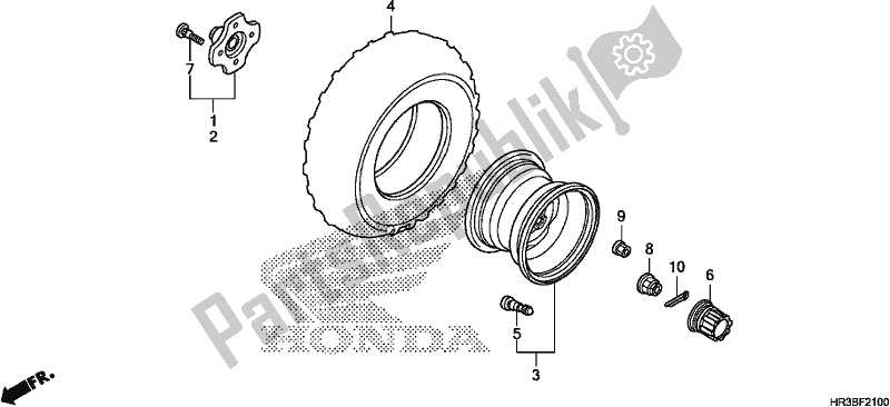 All parts for the Rear Wheel of the Honda TRX 420 FM1 2018