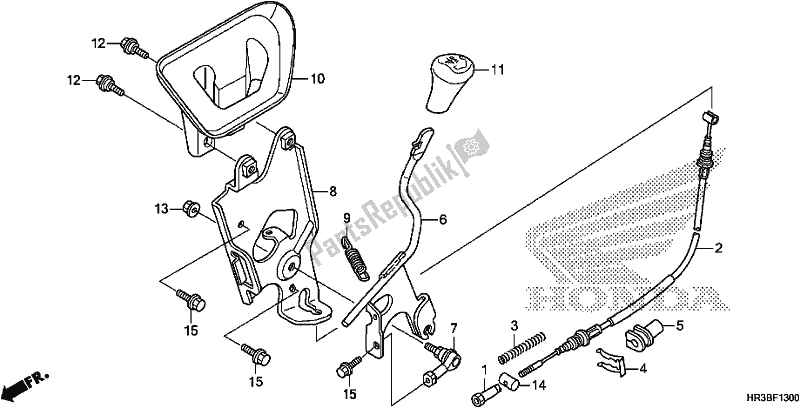 All parts for the Select Lever of the Honda TRX 420 FM1 2018