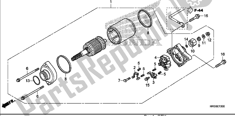 All parts for the Starter Motor of the Honda TRX 420 FM1 2018
