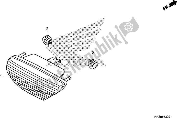 All parts for the Taillight of the Honda TRX 420 FM1 2018