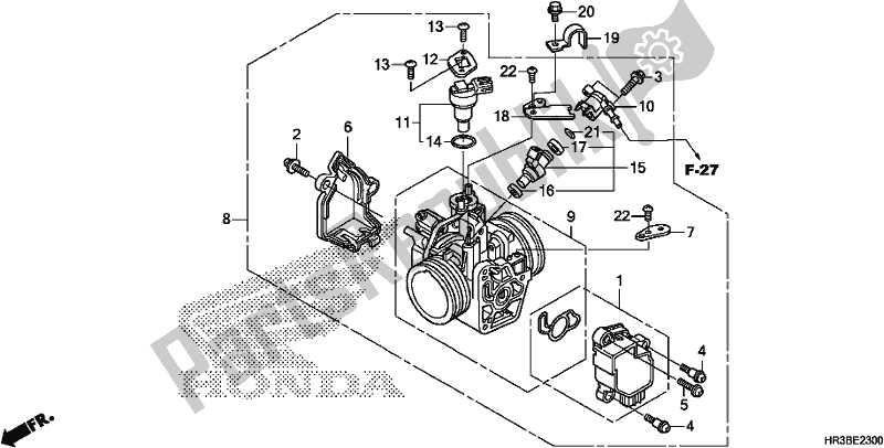 All parts for the Throttle Body of the Honda TRX 420 FM1 2018