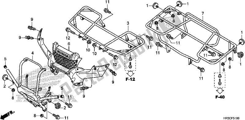 Tutte le parti per il Vettore del Honda TRX 420 FM1 2019