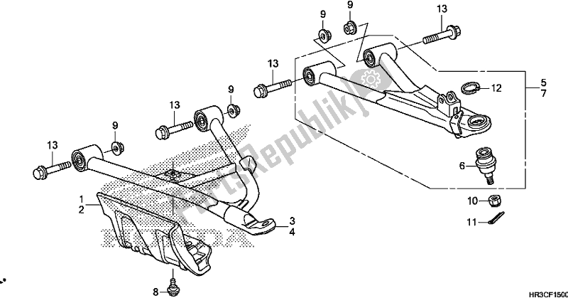 Tutte le parti per il Braccio Anteriore del Honda TRX 420 FM1 2019