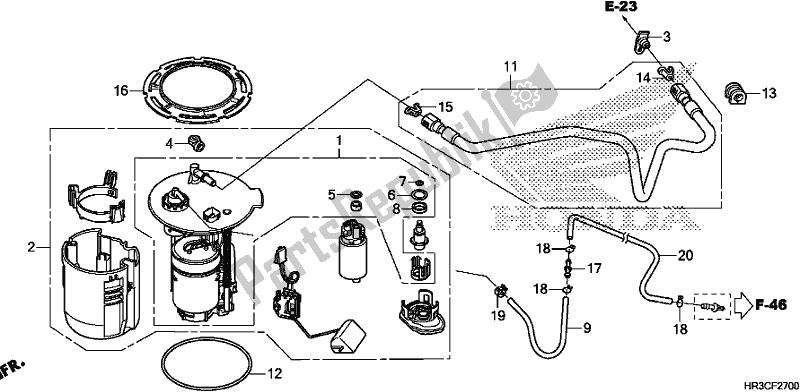 All parts for the Fuel Pump of the Honda TRX 420 FM1 2019