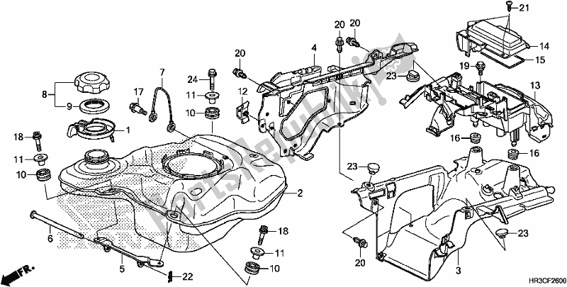 Toutes les pièces pour le Réservoir D'essence du Honda TRX 420 FM1 2019