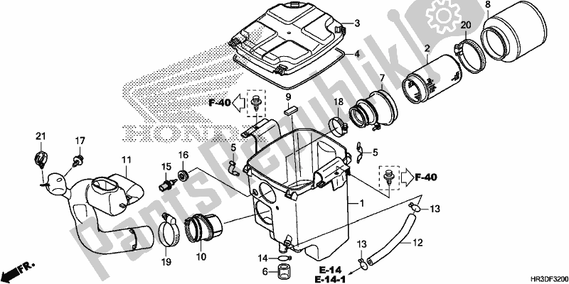 Tutte le parti per il Filtro Dell'aria del Honda TRX 420 FM1 2020