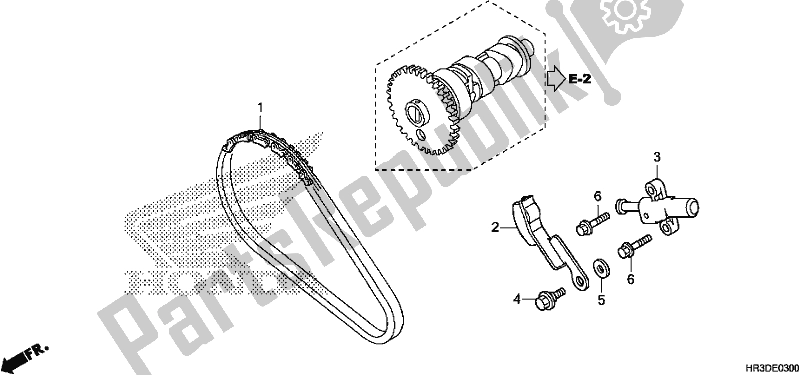 All parts for the Cam Chain/tensioner of the Honda TRX 420 FM1 2020