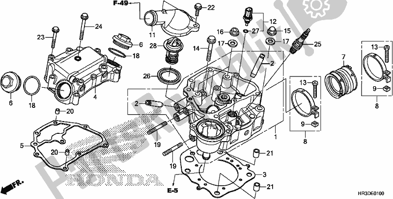 All parts for the Cylinder Head of the Honda TRX 420 FM1 2020
