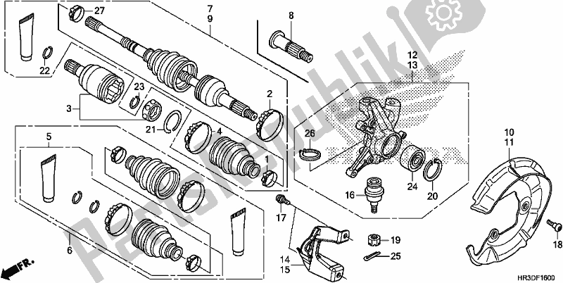 Todas las partes para Front Knuckle/front Drive Shaft de Honda TRX 420 FM1 2020