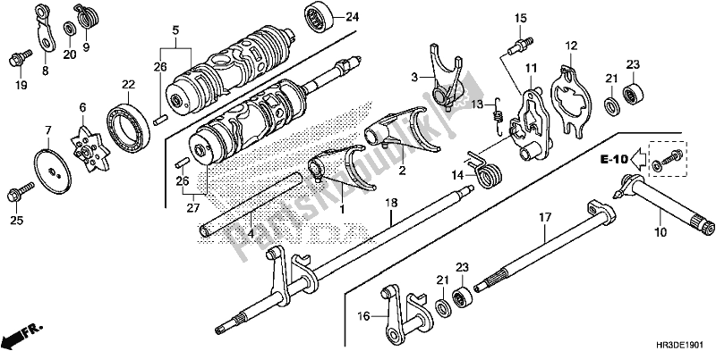 Alle onderdelen voor de Schakelvork van de Honda TRX 420 FM1 2020