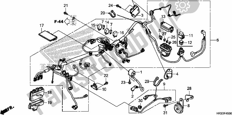 Wszystkie części do Wi? Zki Przewodów Honda TRX 420 FM1 2020