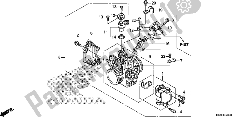 All parts for the Throttle Body of the Honda TRX 420 FM2 2017