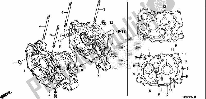 All parts for the Crankcase of the Honda TRX 420 FM2 2018