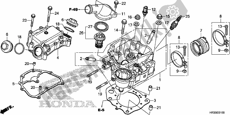 Alle onderdelen voor de Cilinderkop van de Honda TRX 420 FM2 2018