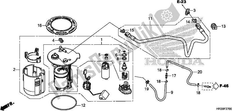 Toutes les pièces pour le Pompe à Essence du Honda TRX 420 FM2 2018