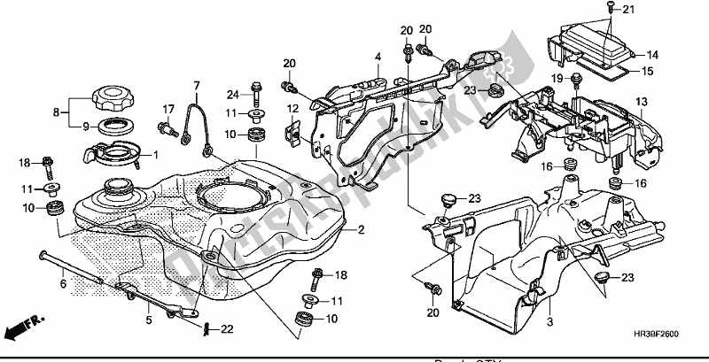 Tutte le parti per il Serbatoio Di Carburante del Honda TRX 420 FM2 2018