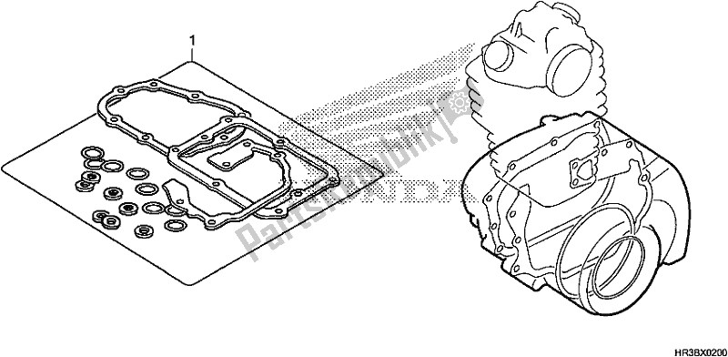 Tutte le parti per il Kit Guarnizioni B del Honda TRX 420 FM2 2018