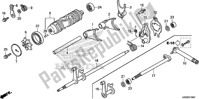 All parts for the Gearshift Fork of the Honda TRX 420 FM2 2018