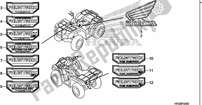 All parts for the Mark/emblem of the Honda TRX 420 FM2 2018