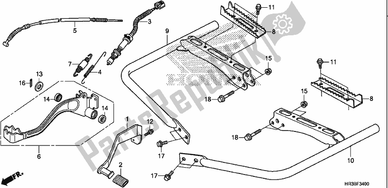 All parts for the Pedal/step of the Honda TRX 420 FM2 2018