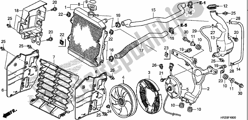 Todas as partes de Radiador do Honda TRX 420 FM2 2018