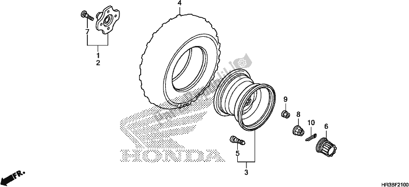 Todas as partes de Roda Traseira do Honda TRX 420 FM2 2018