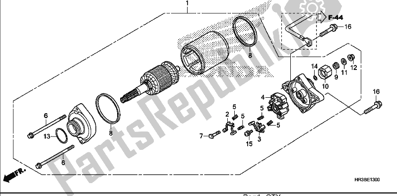 All parts for the Starter Motor of the Honda TRX 420 FM2 2018