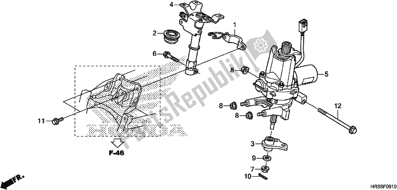 All parts for the Steering Shaft (eps) of the Honda TRX 420 FM2 2018