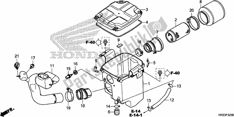 Alle onderdelen voor de Luchtfilter van de Honda TRX 420 FM2 2020